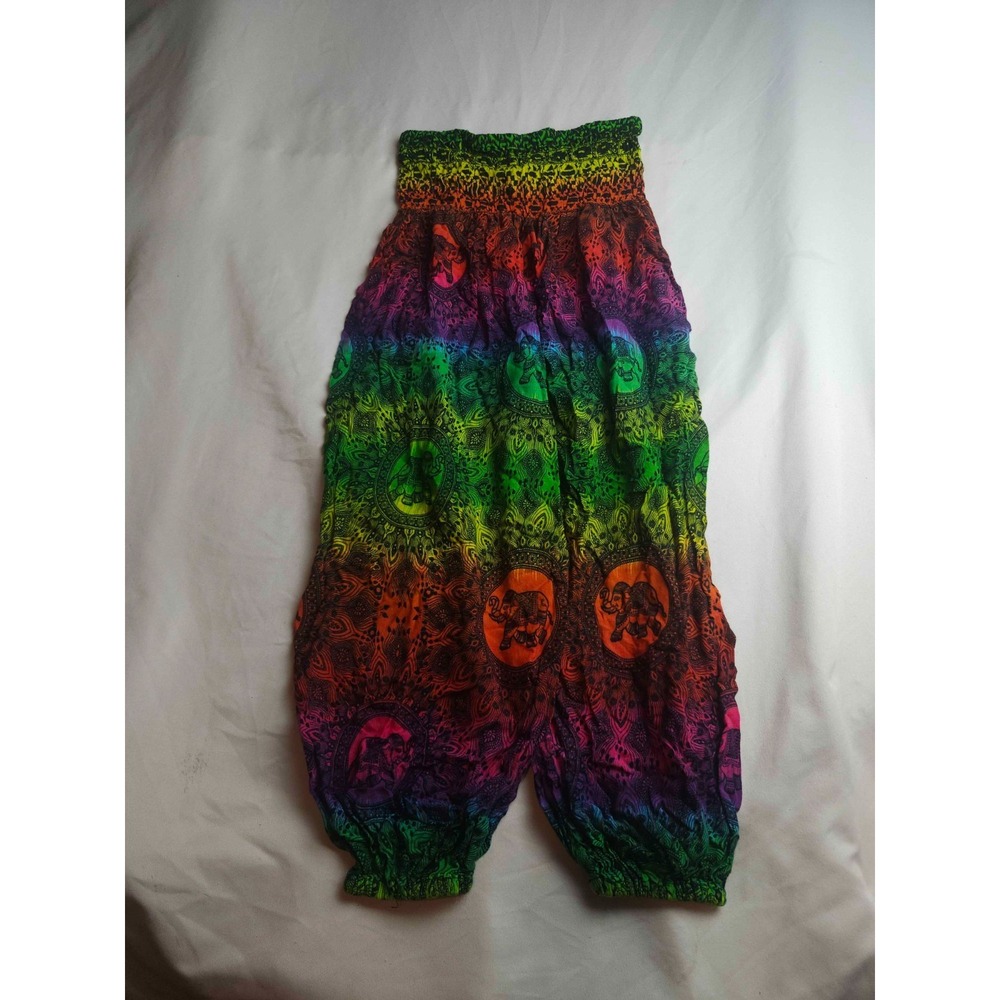 Harempants.com Harem Pants Women Large Multicolor Woven Festival Bohemian Reggae